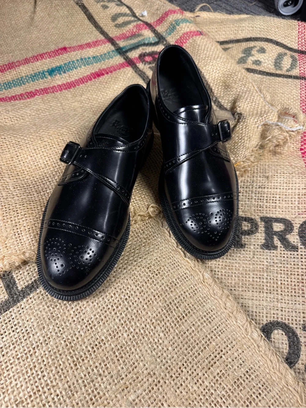 Dr. Martens Cobden Black Leather Single Monk Strap Brogues US Men’s Sz 7